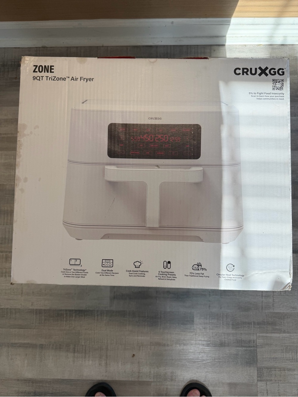 L CRUX x Ghetto Gastro 9QT TriZone Air Fryer White Dual Basket New Sealed